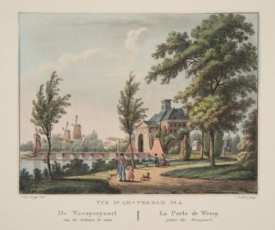 Vista de Ámsterdam No.4. La Puerta de Weesp desde el Baluarte, 1825 de Cornelis de Kruyff